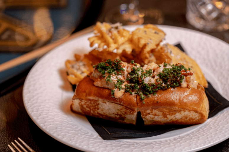 a lobster roll from Aqua Seafood & Caviar Restaurant.