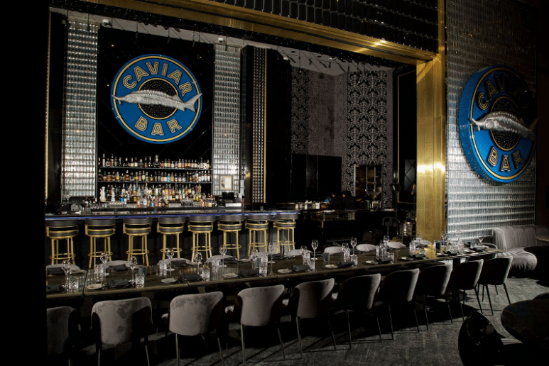 a picture of the dining room and bar at Aqua Seafood & Caviar Restaurant