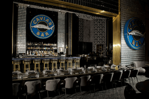 interior of Aqua Seafood & Caviar Restaurant