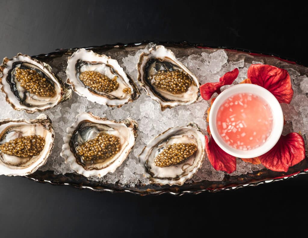 oysters mignonette from Aqua Seafood & Caviar Restaurant