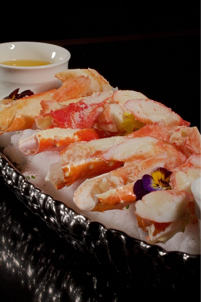 A closeup of King Crab, seafood from Aqua Seafood & Caviar Restaurant.