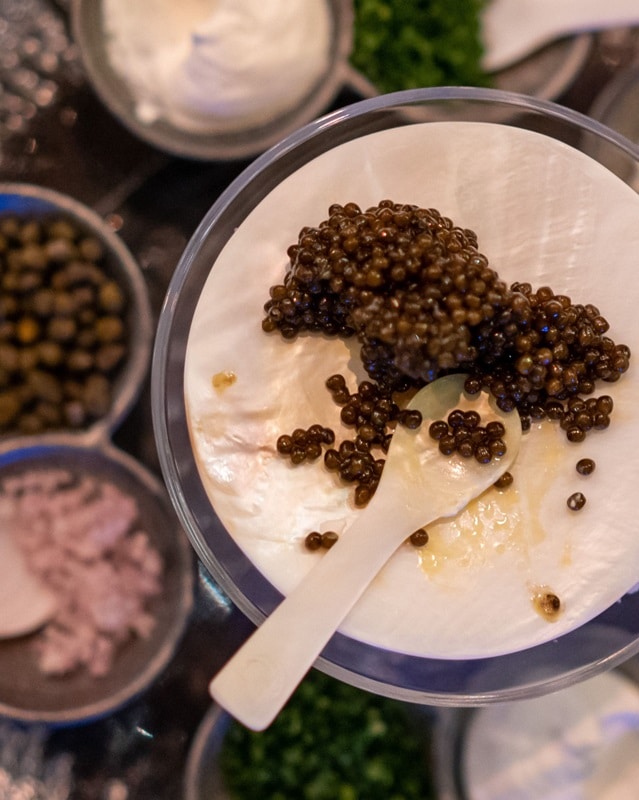 Caviar from Aqua Seafood & Caviar Restaurant.